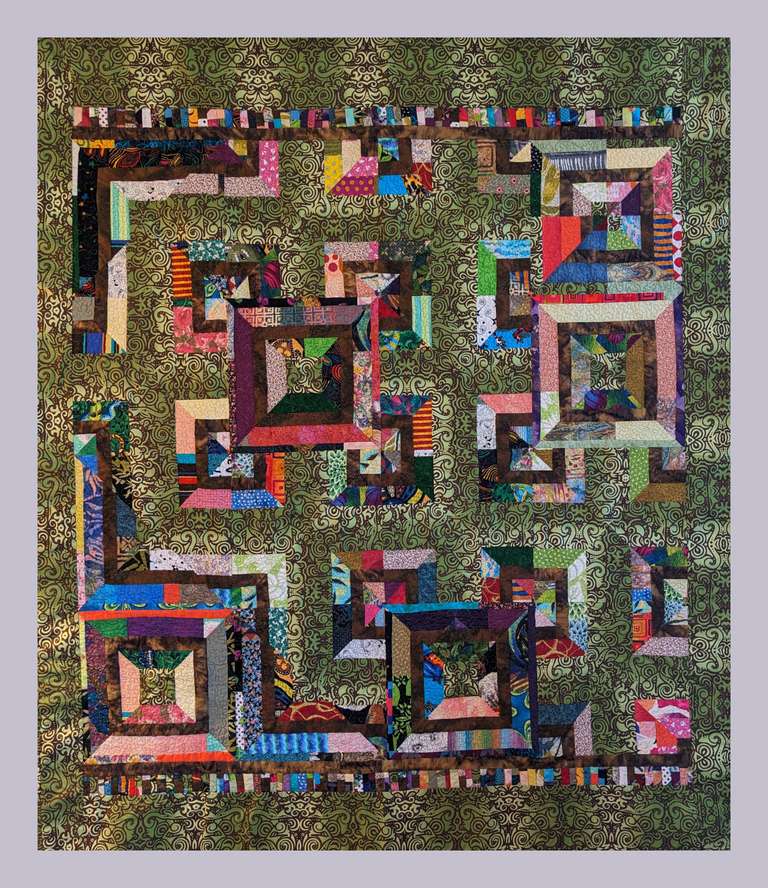 Stratta Maze (Quilt  for Ukraine) by Sherry Winkelman